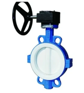 Клапан-бабочка с седлом корпуса Ci или Di с футеровкой из PTFE F4